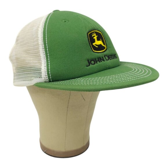 John Deere Mesh Back Snapback Cap Trucker Hat Foam Panel Visor Tractor Baseball - Picture 3 of 14